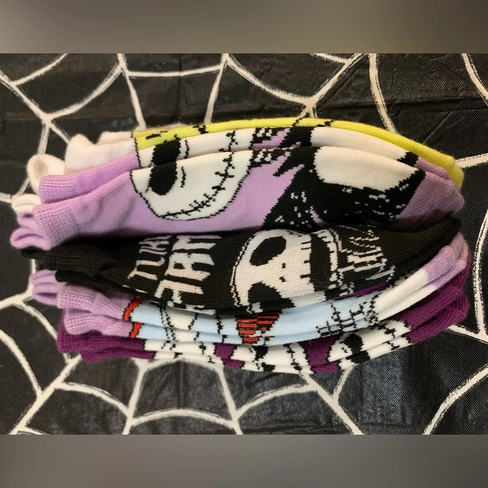 Jack Skeleton Nightmare Before Christmas Socks Lowcut 5 Pack NWT